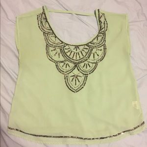 Sea foam green top with sequins